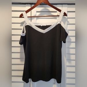 Black top with drop sleeves